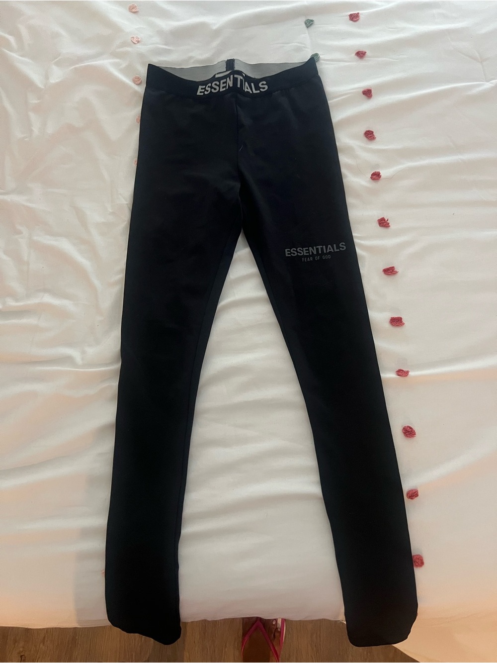 Essentials Black Leggings with Logo Waistband